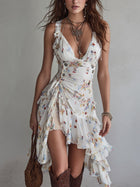 Floral Spaghetti-Strap Mini Cocktail Dress