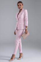Notched Lapel Straight Leg Two-Piece Woven Pant Suit