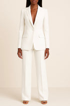 Notched Lapel Straight-Leg Trousers Woven Suit Set